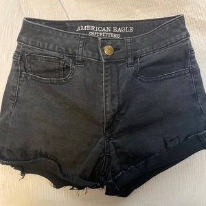 black jean shorts